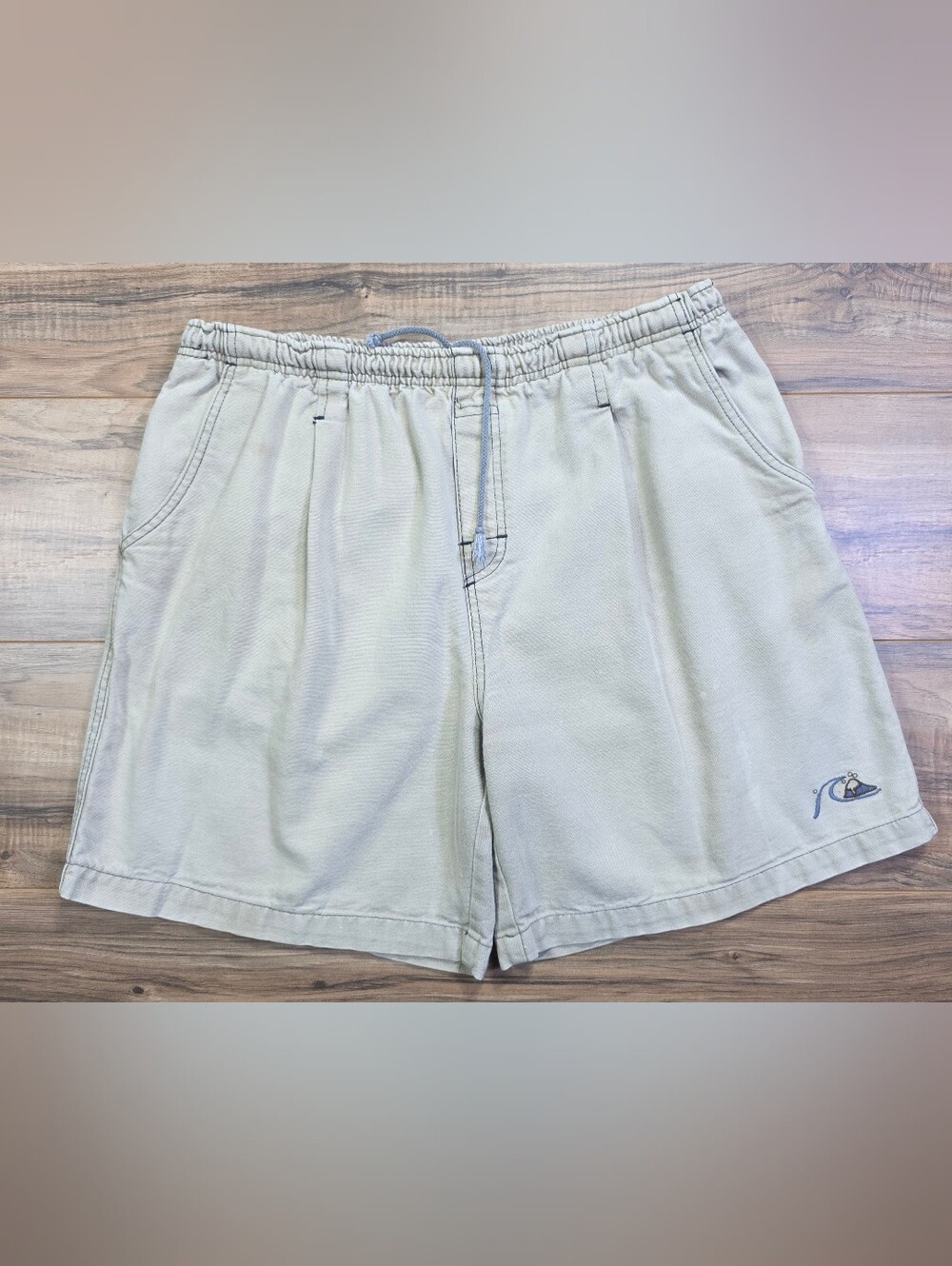 Quiksilver Wave Logo Drawstring Cotton Utility Shorts Beige XL Men's